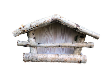 Dutchlander Vogelvoedertafel – Muurbevestiging – Berkenhout – 39x19x24 cm