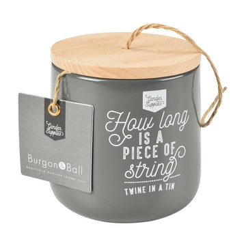 Burgon & Ball Blikje touw met houten deksel charcoal black