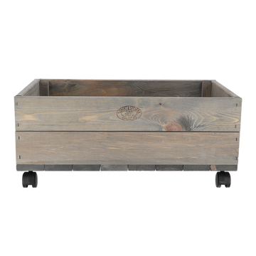 Esschert design plantenbak met zwenkwielen - vurenhout - 59 x 39 x 25 cm - bloembak voor buiten