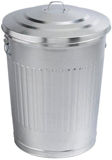 Guillouard gegalvaniseerde afvalbak met deksel 75 liter - grijs - metalen tuinafvalemmer