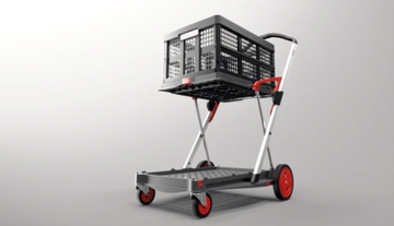 Clax trolley + 1 vouwkrat - rood/grijs