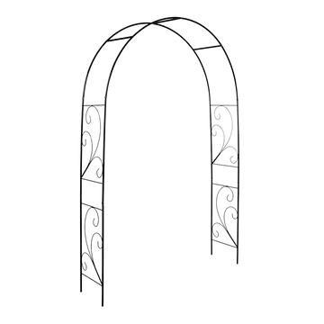 Esschert Design Rozenboog krul - zwart - metaal - 134 x 220 cm - klimrozen/planten