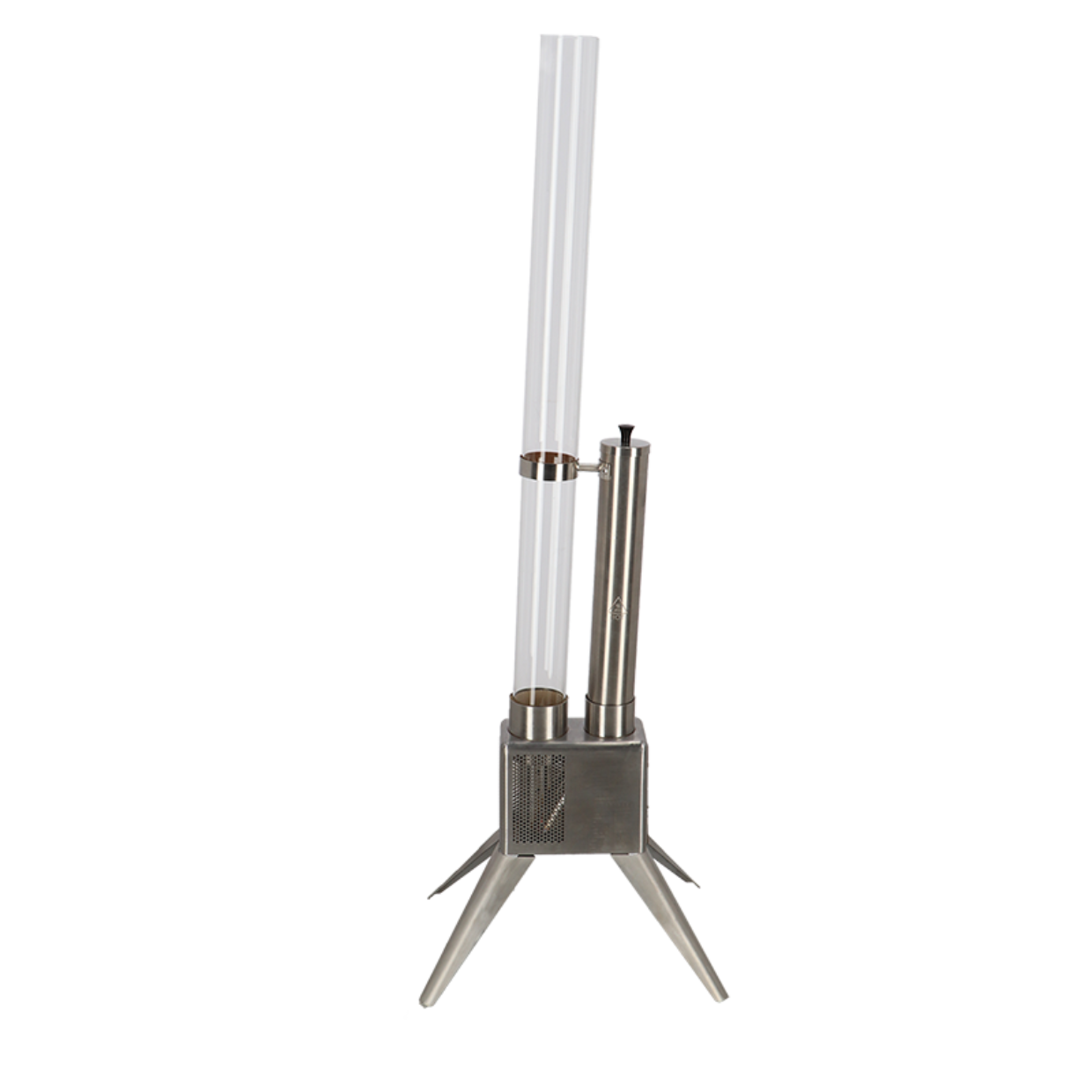 Houtpellet Terrasheater - 135 cm – RVS – Zilver – Duurzame Buitenverwarming op Pellets