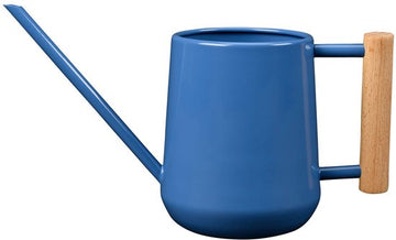Burgon & Ball binnengieter 0,7 liter van metaal in blauw met beukenhouten handvat