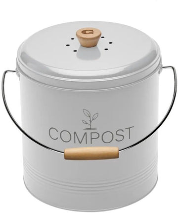 Guillouard compostemmer 4,5 liter wit met koolstoffilter en uitneembare binnenemmer
