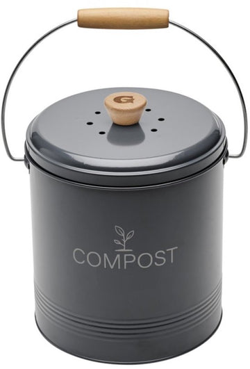 Guillouard compostemmer 4,5 liter grijs met koolstoffilter en uitneembare binnenemmer