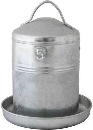 Guillouard drinkbak voor kippen en kuikens 5 liter van gegalvaniseerd staal met sifonsysteem