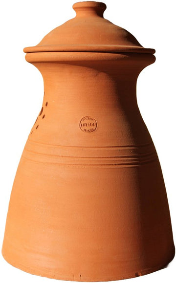 Handgemaakte Franse tuincomposteur van aardewerk – compostpot met deksel en bodem – terracotta – 44 x 28 cm