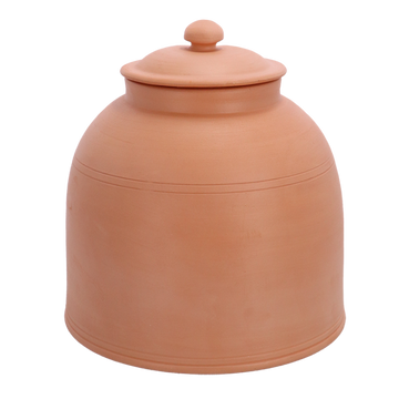 Bleekpot terracotta L met deksel