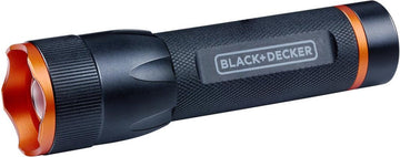BLACK+DECKER LED Zaklamp 120 Lumen - 3W - 180M Bereik - 3 Lichtstanden: Hoog, Laag, Pulserend - Zwart/Oranje