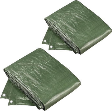 Meister profi afdekzeil 2 x 3 m 100 g/m2 met zeilogen groen set van 2