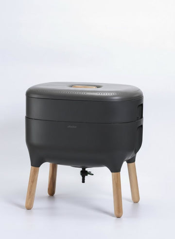 Wormenbak wormen composter composteerbak antraciet - keukenafval omzetten in wormencompost