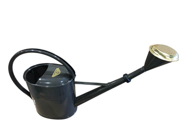 Dutchlander metalen gieter ovaal 8 liter Thermisch verzinkt ombergrijs met messing broes