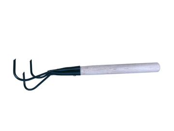 Dutchlander handcultivator 3 tands - metaal - dennengroen - essenhouten handvat
