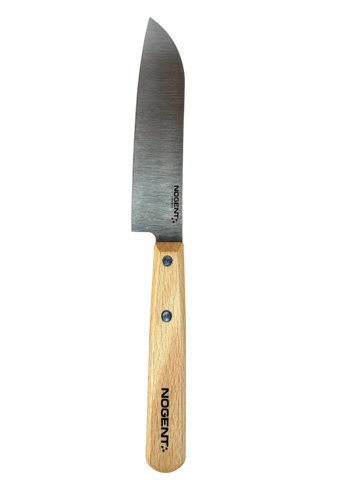 Nogent Iconic mini santoku mes 11 cm glad lemmet carbon staal met beukenhouten handvat