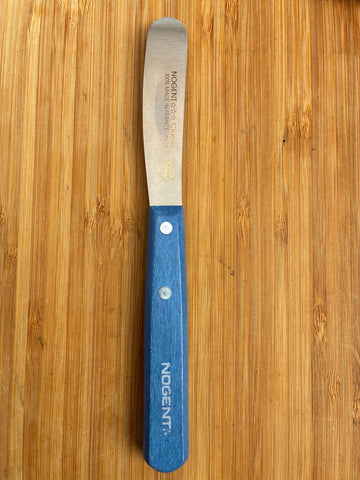 Nogent botermesje met blauw houten handvat - roestvrij staal - 18,5 cm
