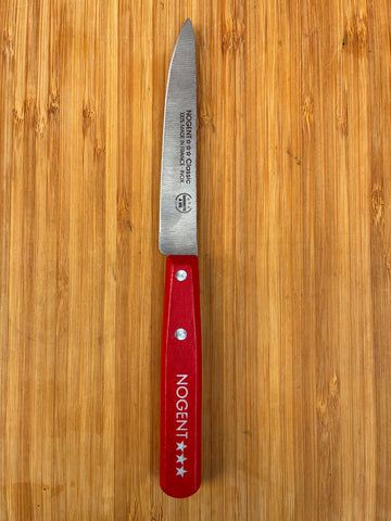 Nogent Iconic tomatenmes 11 cm gekarteld met rood houten handvat