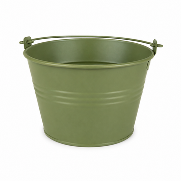 Dutchlander zinken emmertje Sevilla mat groen - Ø 11,7 cm - hoogte 9 cm