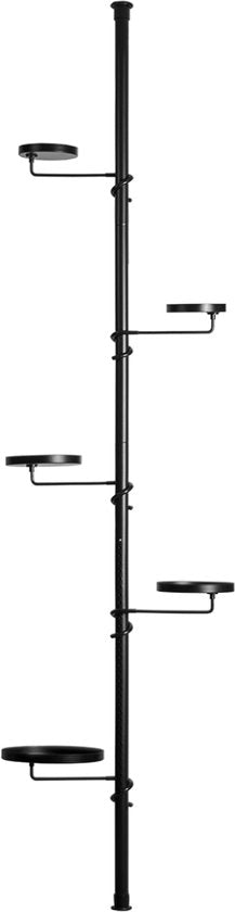 Esschert Design Telescopische etagere - 210cm t/m 301cm - Verstelbaar - 5 niveau's - Zwart