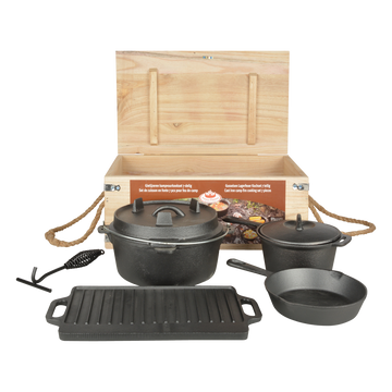 Esschert Design - 7 Delig Kampvuurkookset - Dutch Oven - Dutch oven - Staal -