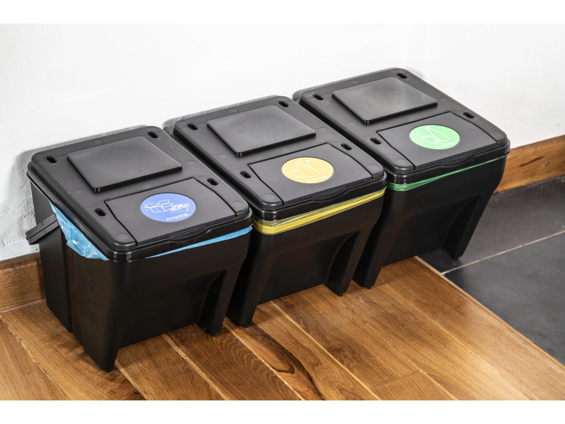 ECO sorter afvalscheiding set - set van 4 stuks van 25 liter