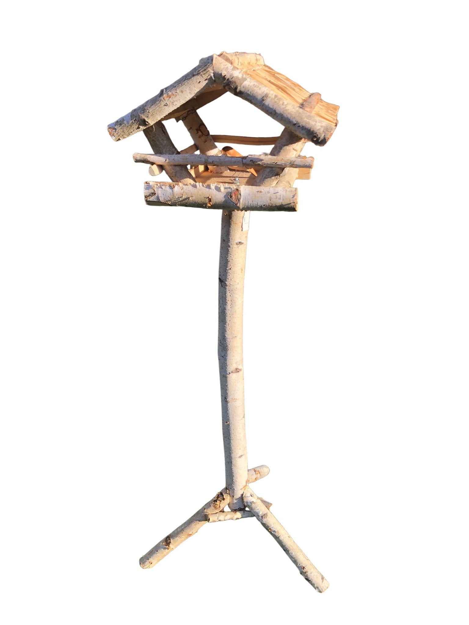 Dutchlander Vogelvoedertafel Berken – Staand – 3-Delige Voet – 39x39x130 cm