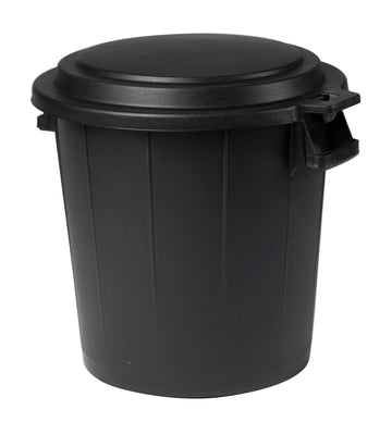 Power Tower vuilnisemmer met los deksel 50 liter recycled zwart