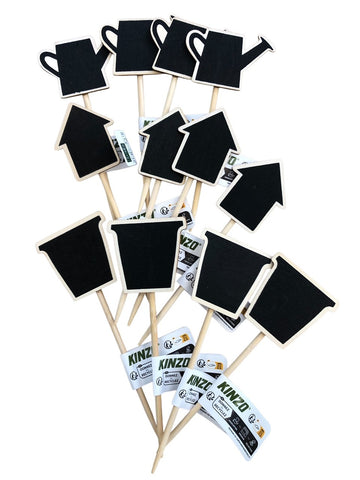 Kinzo - Wooden plant marker - set 12 stuks assorti - Hout